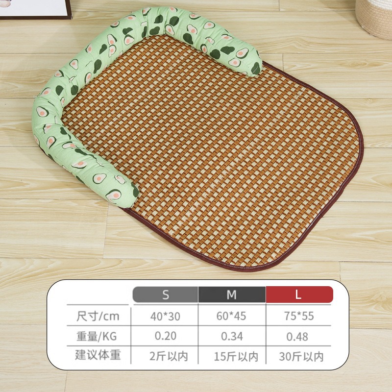 Cazada para perros, tapete para gatos, tapete para mascotas de ratán semicerrado en verano, tapete de hielo, tapete para perros grande, suministros generales para mascotas para todas las estaciones