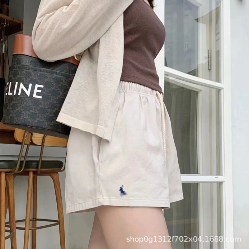 RL in stock Ralph Sports Shorts Pony Embroidered Women's Candy Leggings Vintage American Summer Triple Pants