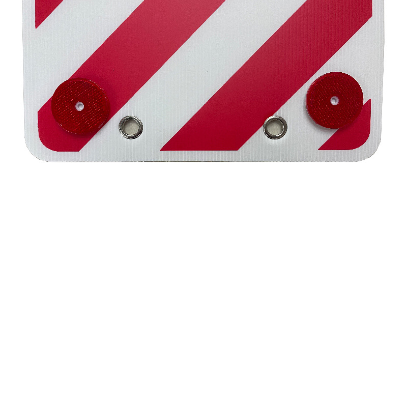 欧洲卡车货车房车防撞挂件红白相间斜纹正方形塑料大反光板详情5