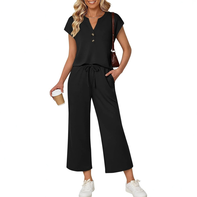 Cross-Border European and American Women's Casual Suits, Spring Vacation Beach Travel Airport Outfits, Casual Cruise Fashion 2026