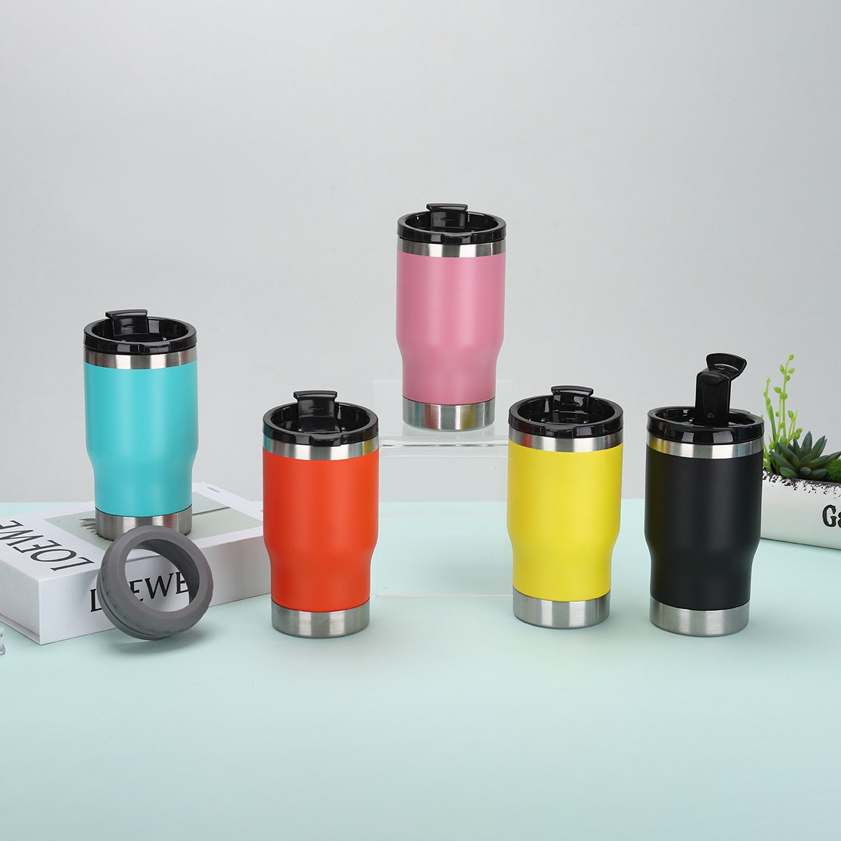 Cross-border especial 14oz tanque de enfriamiento al vacío 304 de acero inoxidable con abridor de botellas Taza de coche taza de vacío portátil