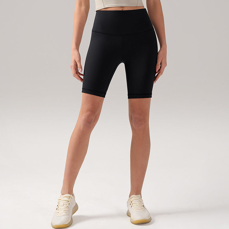 Pantalones de yoga desnudos lu lu damas deportivos de cintura alta pantalon cortos apretados de absorción 8 "pantalones de ciclismo de caderas molidas