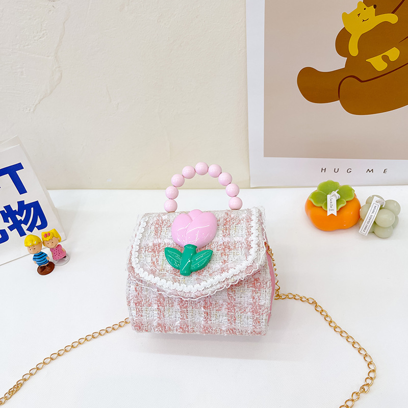 2022 nuevo arco de la celebridad en línea tejida bolso de los niños de las mujeres de estilo coreano lindo crossbody mini bolso de la perla