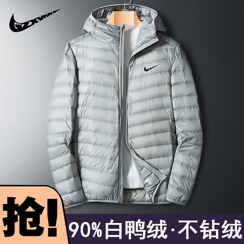 A generation of hair brand men's light down jacket hooded collar ultra light loose short young winter
