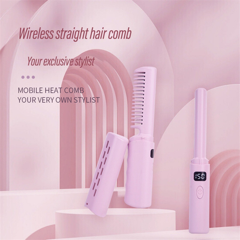 Kamm Home Straight Wireless Portable Negativ-Ionen-neuer Dual-Purpose-Lockenstab für Menschen, kein Schaden für das Haar_voghion.com
