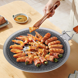 316L Korean-Style Barbecue Grill Pan for Home and Outdoor Camping, Non-Stick Pan for Cassette Stove, Special Camping Tool
