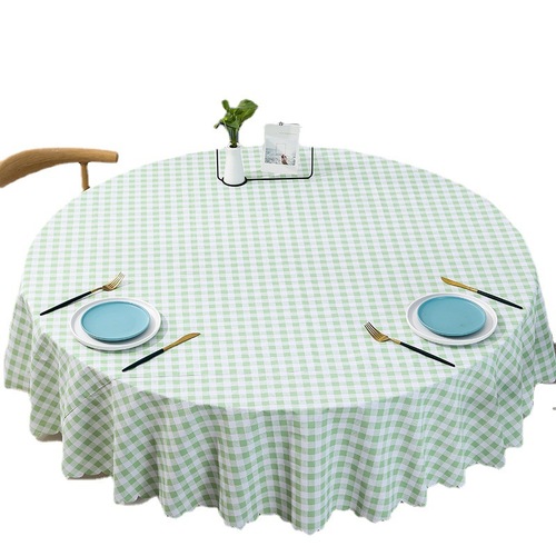 European-style round tablecloth wholesale waterproof oil-proof dining tablecloth for hotels, restaurants, large round table placemats checkered fabric