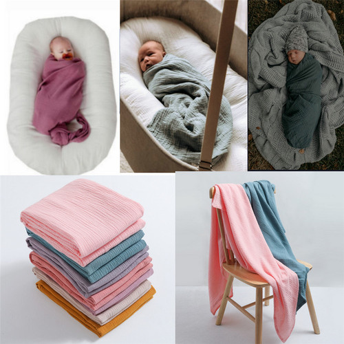 New baby crepe cotton blanket, quilt, baby swaddle wrap, bath towel, newborn blanket