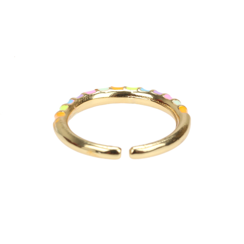 Color Dripping Twist Ring Creative Copper Plated Open Index Finger Ring display picture 5