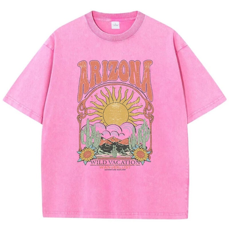 Fashionable Women's Cotton T-Shirt with Beautiful Arizona Wildlife Holiday Print Fashionable Women's Cotton T-Shirt with Beautiful Arizona Wildlife Holiday Print