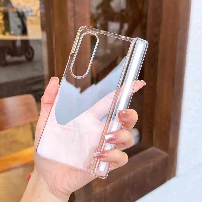 Suitable for Samsung Zfold8 U Foldable Transparent Magnetic Hinge Phone Case with Spring Hinge, Samsung Zfold7/6 Protective Cover