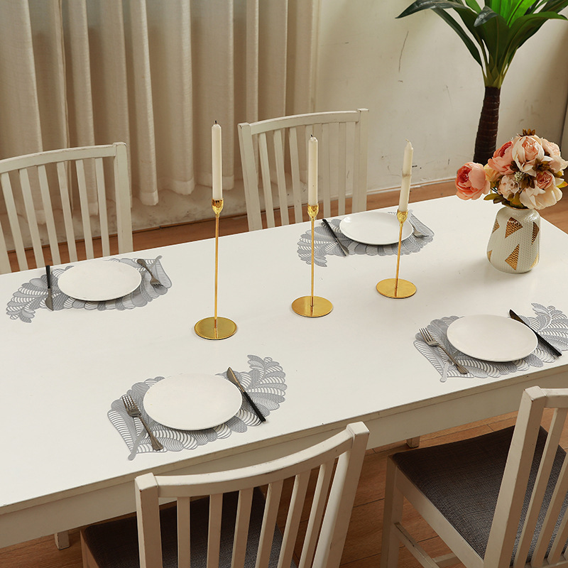 Suministro directo de fábrica hueco mantel dorado occidental aislamiento de alimentos estera hoja tipo europeo simple mantel tazón de montaña al por mayor