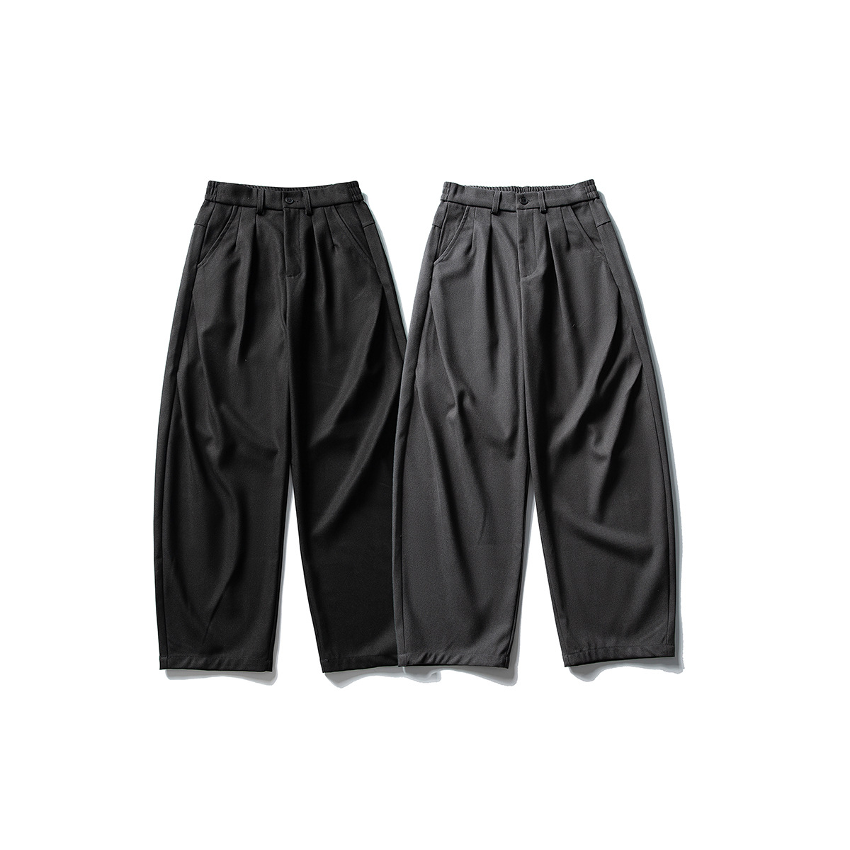 North Boundary Men's Clothing American Trendy Brand 2025 Autumn New Slightly Wide Pleated Suit Pants Men's Retro Loose Casual Pants