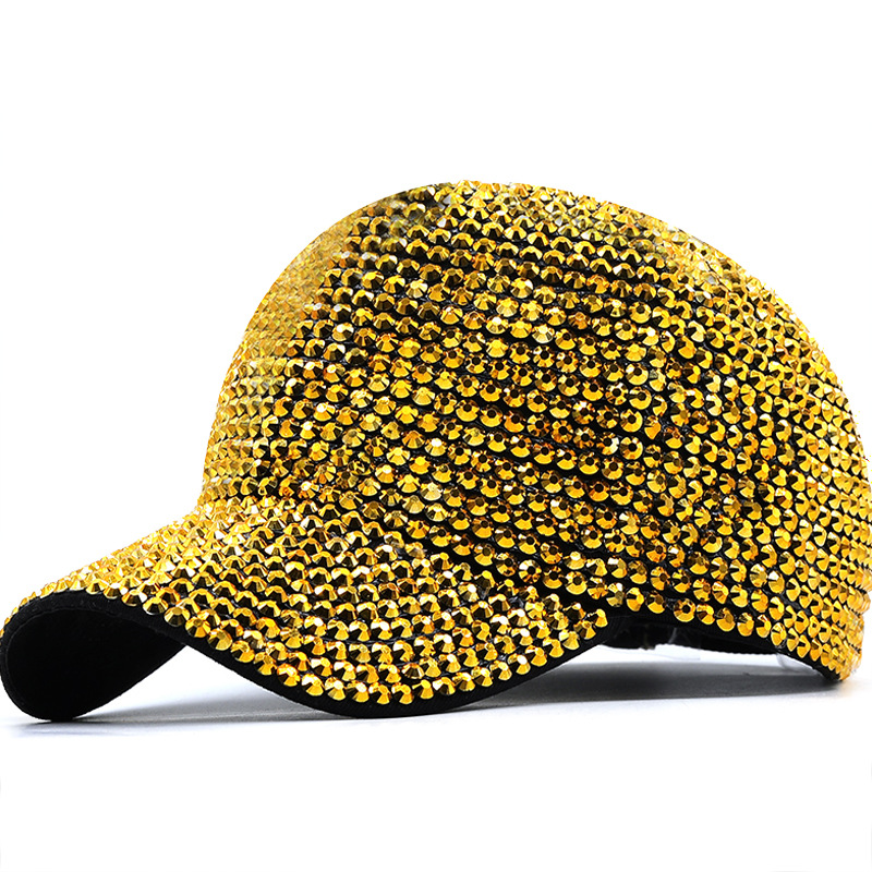Unisex Colorful Rhinestone Baseball Cap Spring/Summer Fashionable Versatile Adjustable Duckbill Sun Hat For Men And Women_voghion.com