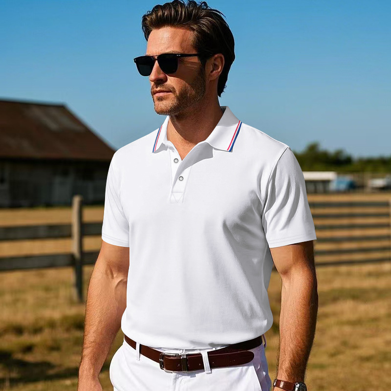 European Size Mesh Men's Polo Shirt Summer Casual Golf Quick Drying Short Sleeved T-Shirt_viptrois.com