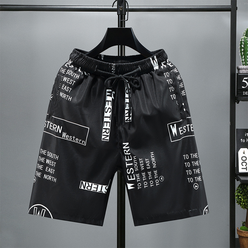 Short d'été en soie glacée pour hommes, pantalon décontracté à séchage rapide, Capris polyvalent à la maison, vêtements d'extérieur décontractés, vêtements de plage à la mode_voghion.com