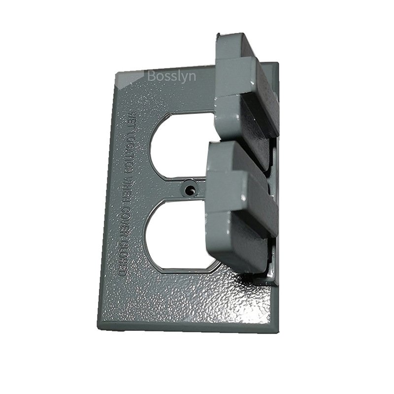 美标双联防水铝铁面板 家庭装修金属防水盒 防溅防水盖现货供应