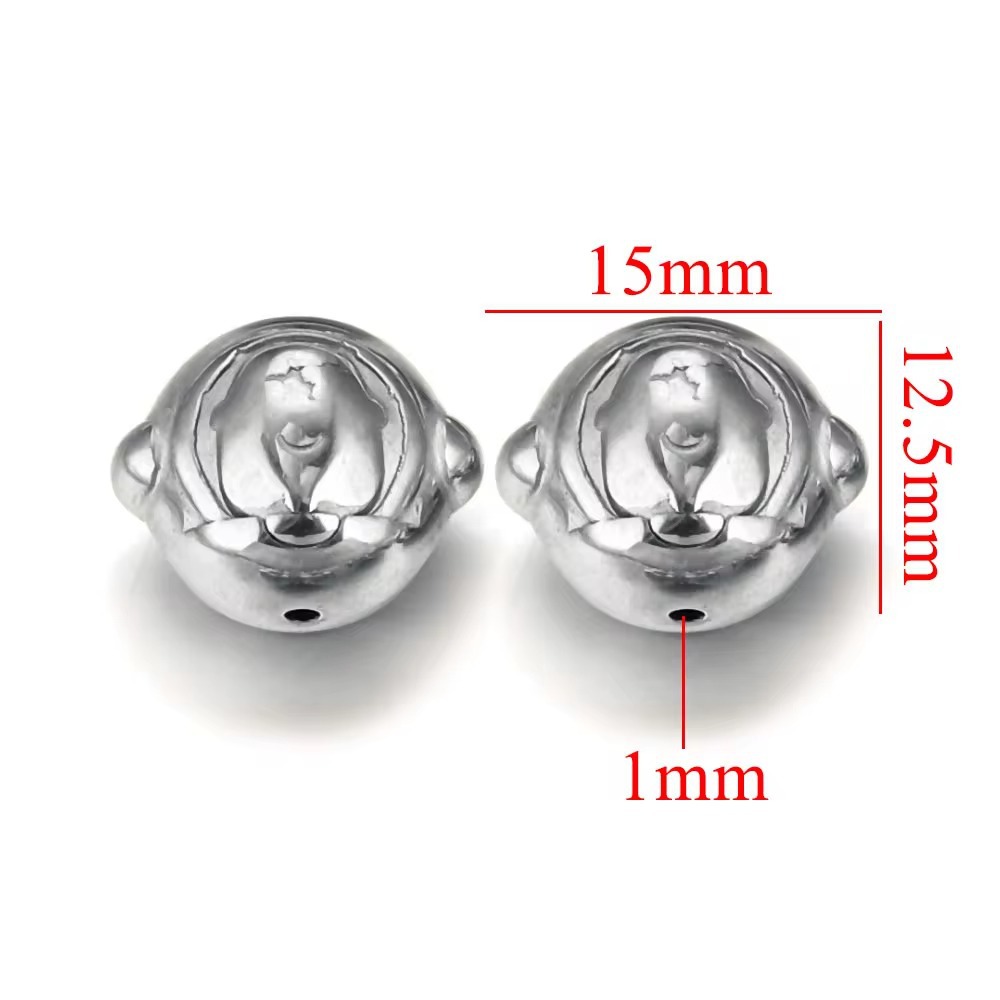 Perforación de acero inoxidable gran agujero diafragma de perlas de oro 18K colgante collar perlas DIY joyas pulseras al por mayor