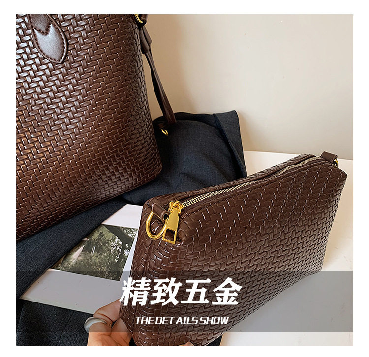 Túi tote nữ dáng kẹp nách đeo vai kiêm xách tay cỡ lớn — màu cà phê, màu nâu, xanh lá cây, đen chi tiết 5
