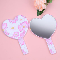 愛心手持化妝鏡女生便攜隨身鏡手柄鏡可印logo補妝鏡梳妝鏡小鏡子