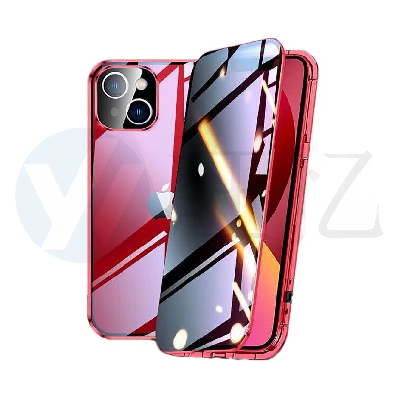 Funda para iPhone 17 Magneto 16promax con lente protectora de vidrio de doble cara, hebilla metálica y succión magnética