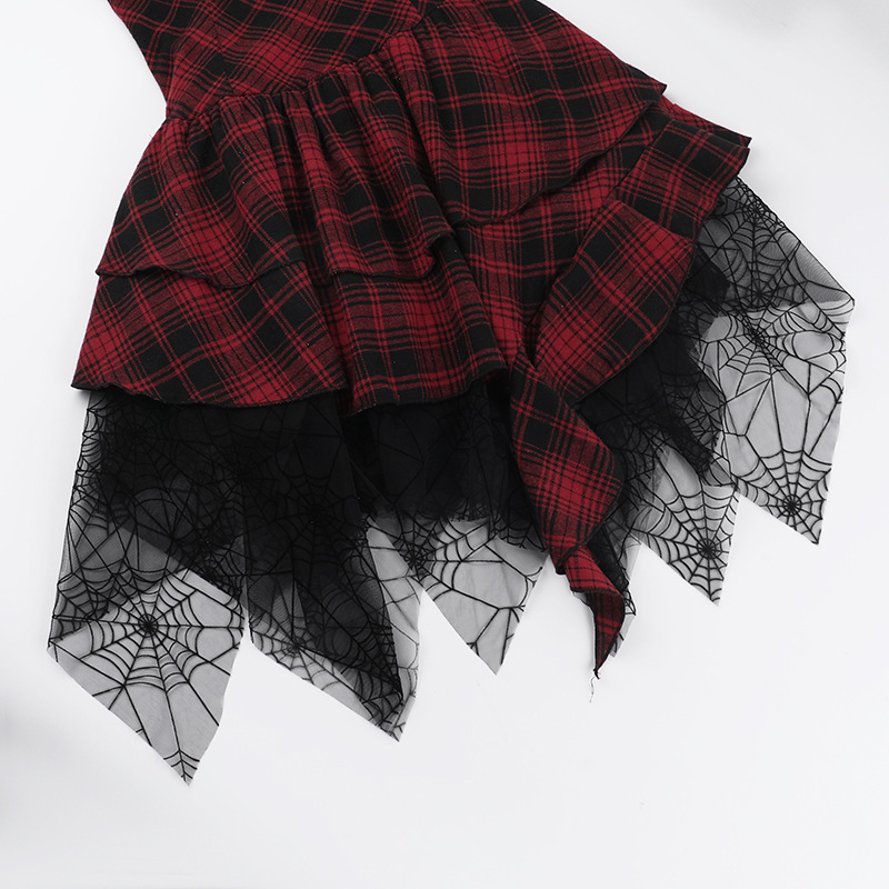 Summer Type Hip Socialite Elegant Sexy Red Plaid Tube Top Dress Women