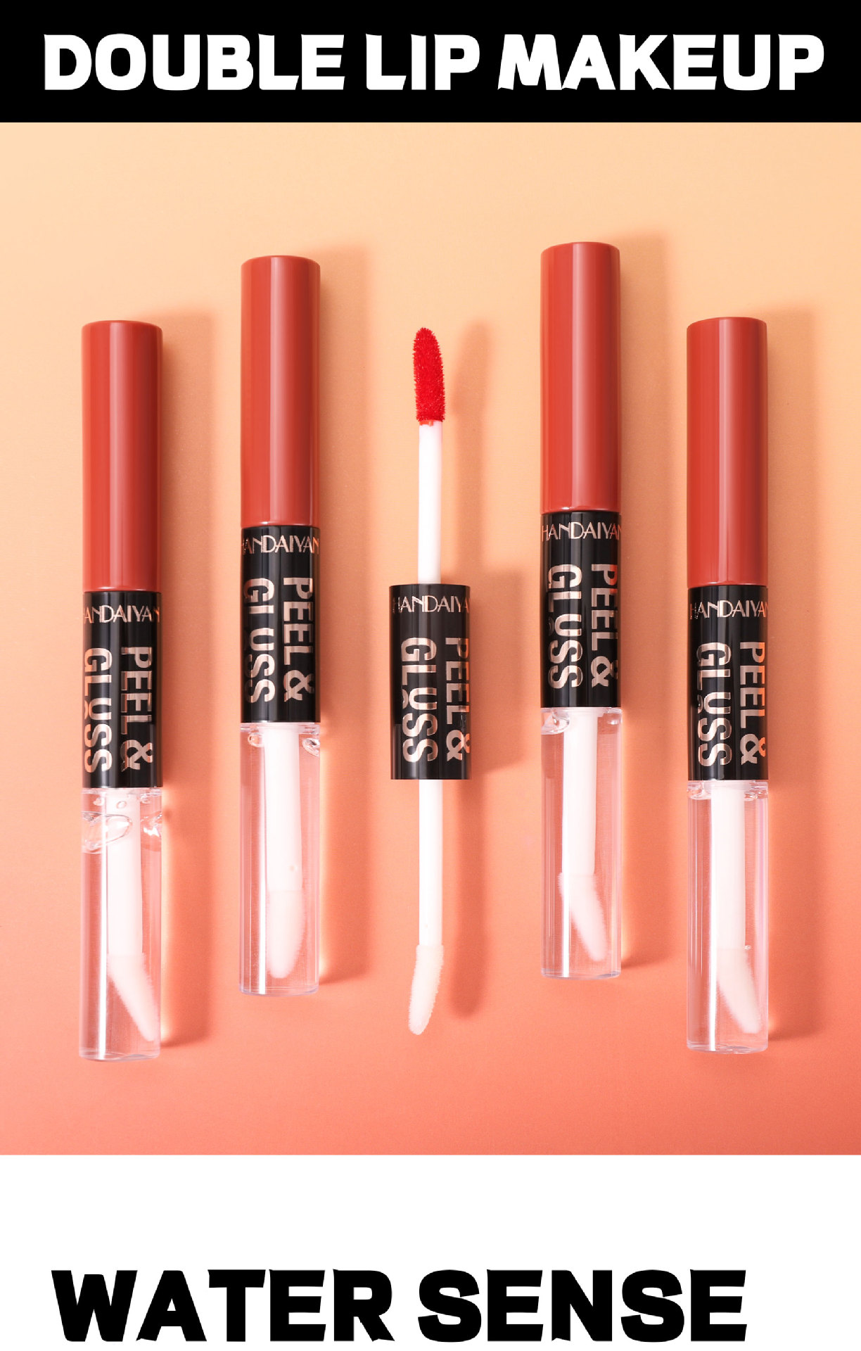 Cross-border tear-off lip gloss matte Waterproof HANDAIYAN Moisturizing and hydrating, easy to color and repair double-head tear-off lip gloss Application Scenario