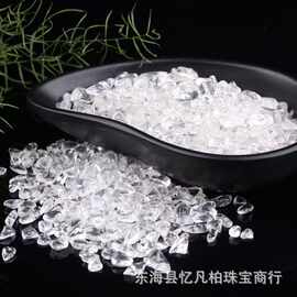 厂家直供天然白水晶消磁石安哥拉水晶滚石消磁石办公摆饰鱼缸摆饰