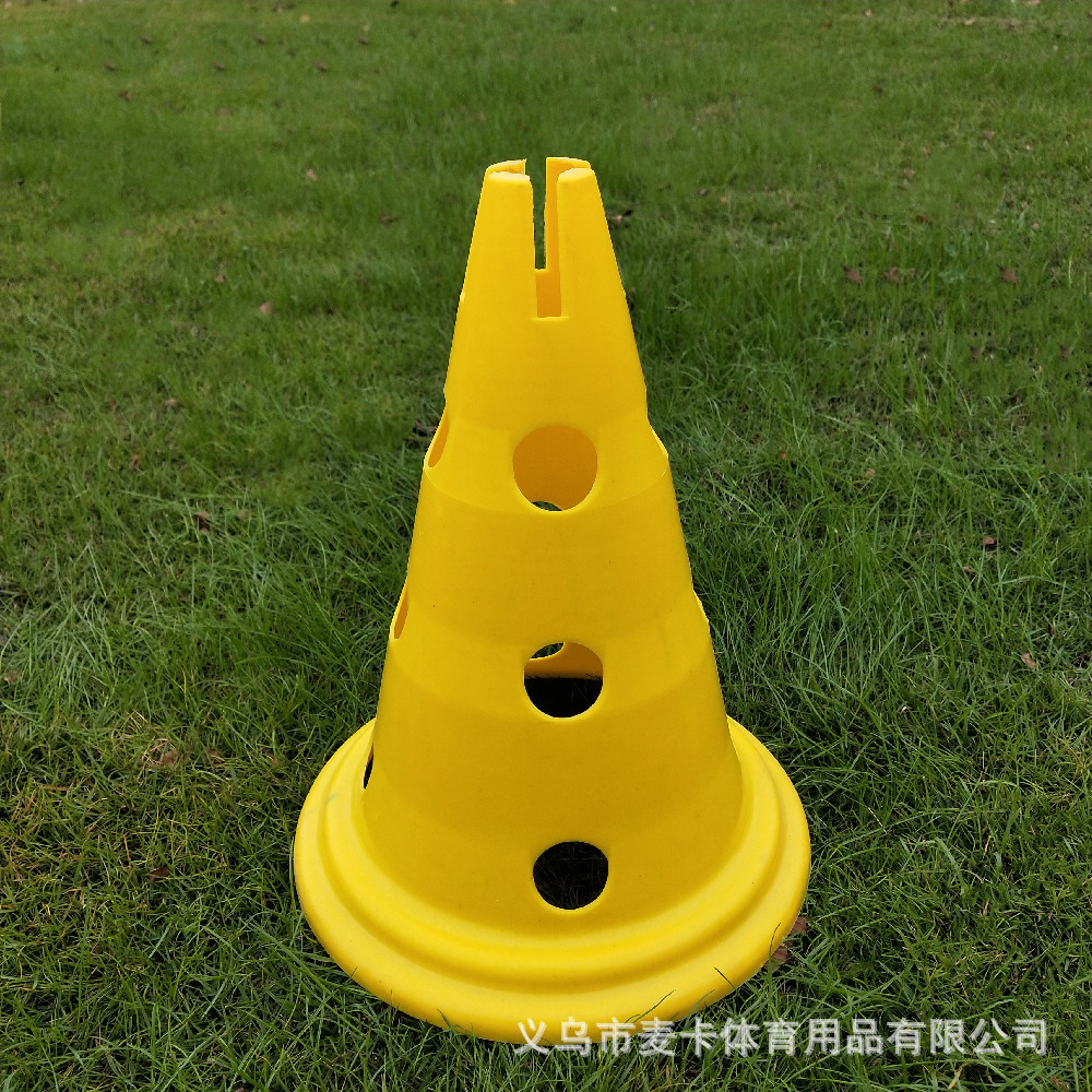 Fábrica al por mayor Maca 30cm logo barril con agujero 12 pulgadas entrenamiento de fútbol obstáculo cono barricada transfronteriza Fútbol
