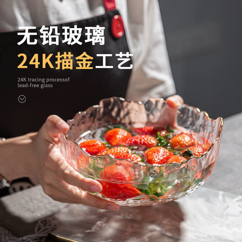 透明玻璃碗盘家用水果沙拉碗单个ins网红学生泡面创意耐热碗餐具|undefined