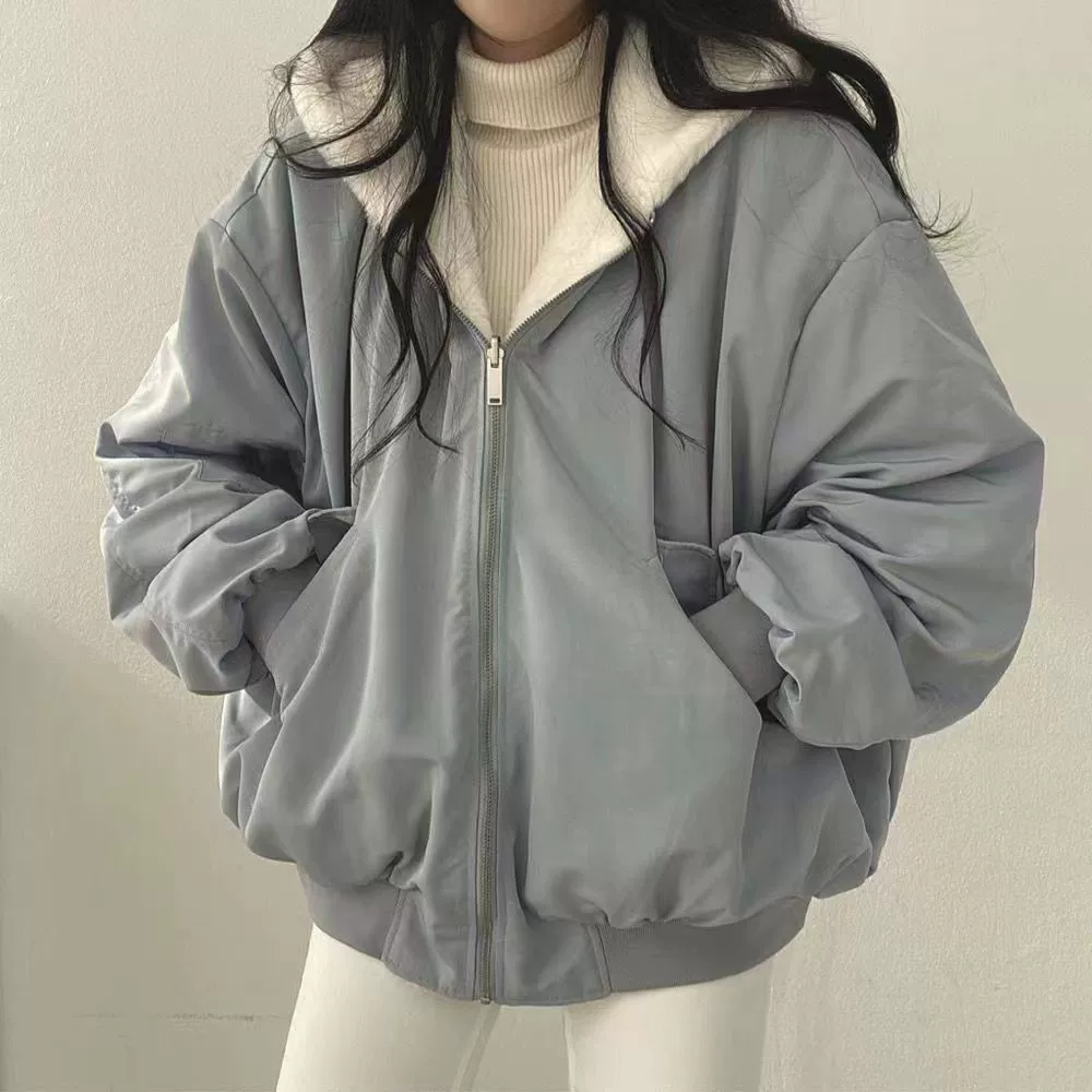 Пуховик женский, корейский стиль oversize — тёплый демисезонный