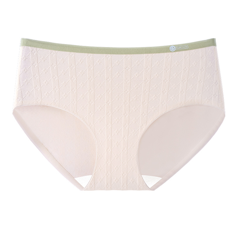 Jacquard de algodón puro grado 9A entrepierna de algodón antibacteriano 2024 nueva ropa interior de cadera de algodón triangulado sin costuras para mujer