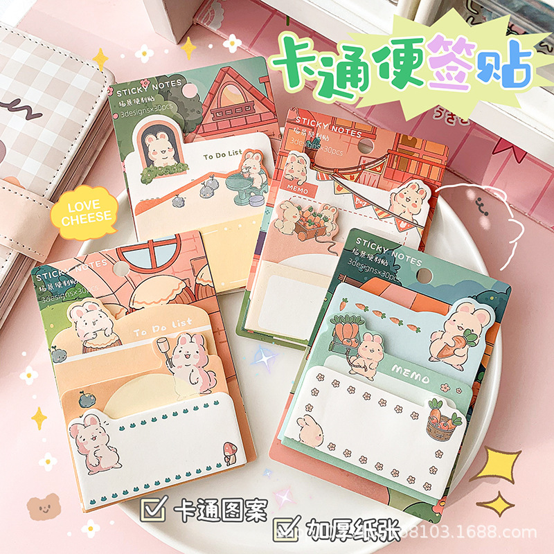 만화 다층 스티커 메모 학생 노트 메모 패드 자료 메모 메시지 메모 용지 교사 보상 작은 선물