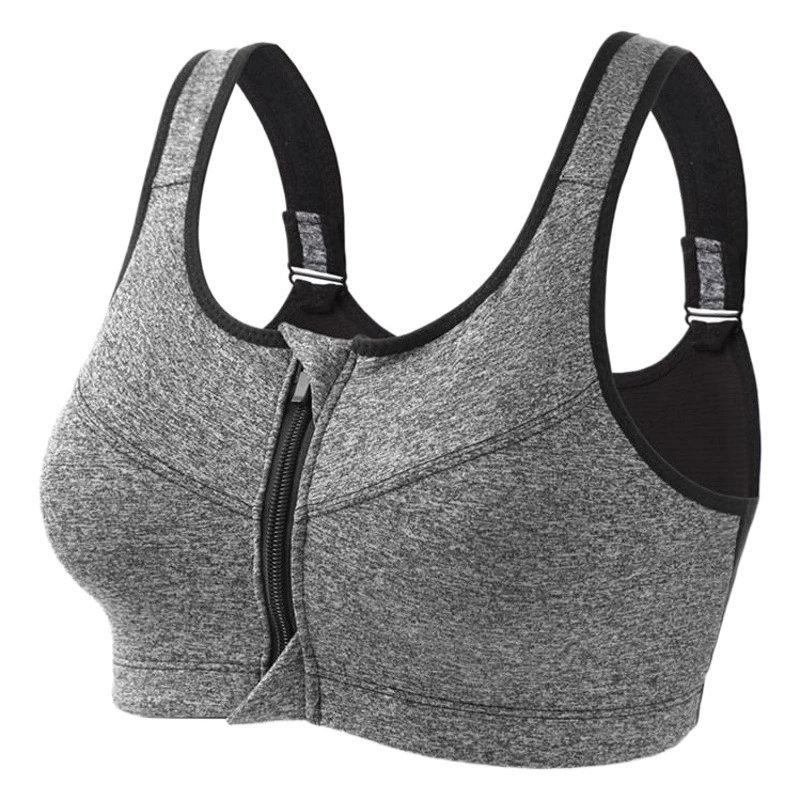 Оптовая Продажа с фабрики без стального кольца профессиональный высокопрочный четырехступенчатый Противоударный Спортивный бюстгальтер спереди на молнии Спортивное нижнее белье