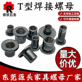 T帽T型焊接圆柱螺母M4M5M6M8M10M12 冷墩通孔铁板螺母 对锁接螺帽