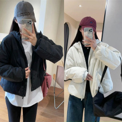 WTHEONElu家高品质防风保暖短款棉服女小个子连帽外套2024秋冬新