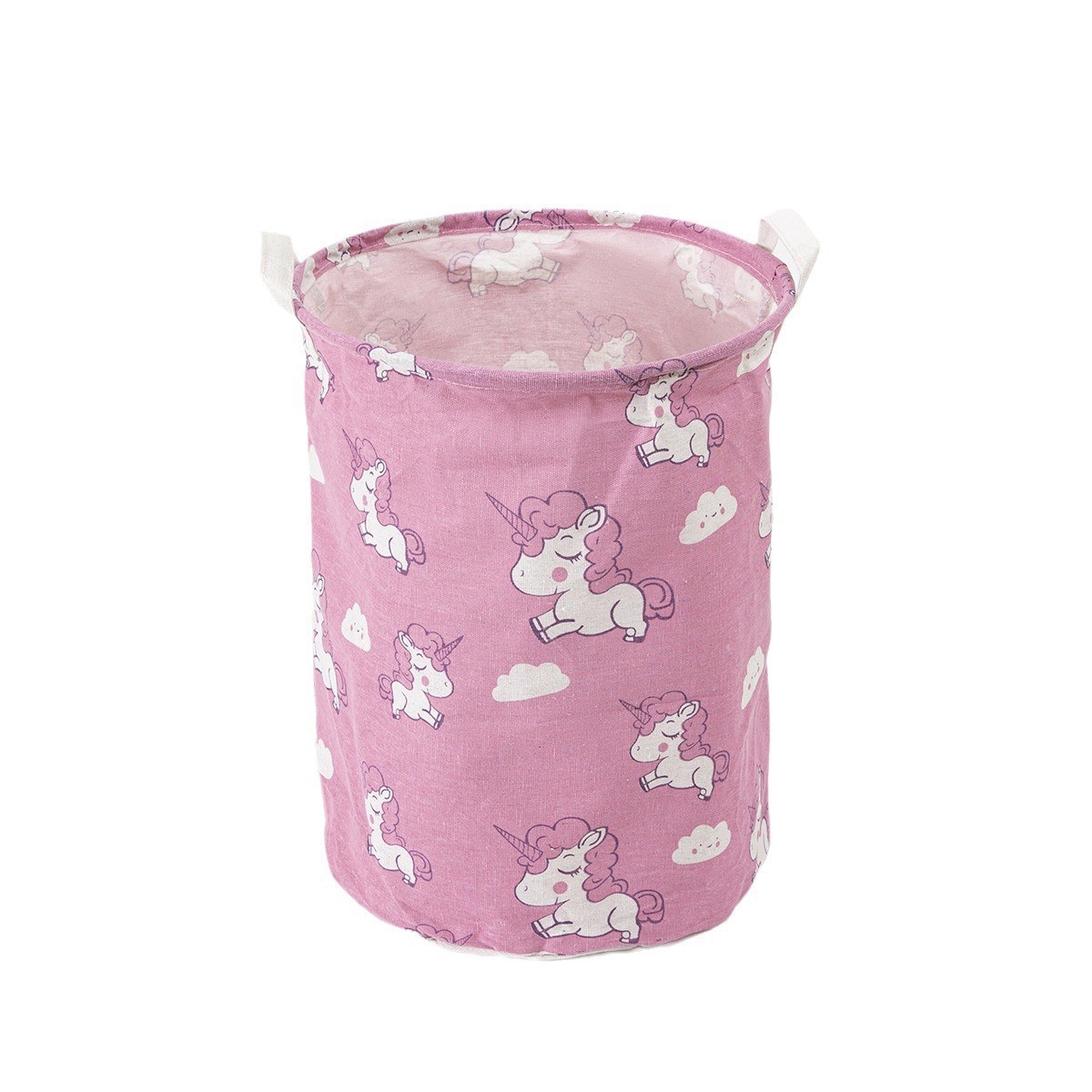 Cesta de almacenamiento de gran tamaño de dibujos animados al por mayor de fábrica cesta de almacenamiento de ropa sucia de juguete cesta de almacenamiento plegable de lino de algodón