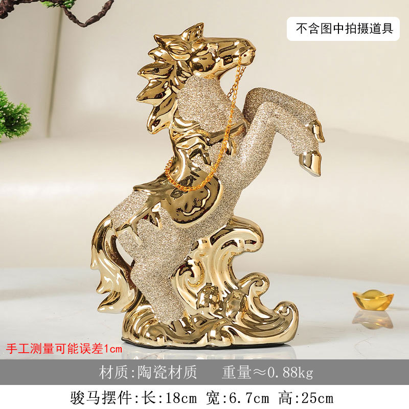 Venta al por mayor de caballos al éxito accesorios para el hogar accesorios para el hogar cerámica zodiaco artesanía de caballos decoración creativa de la casa nueva