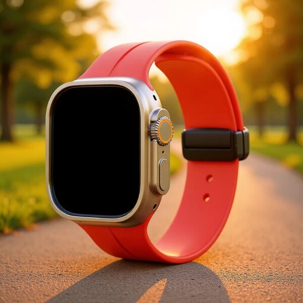 Applicable AppleWatch Ultra strap iWatch8 Apple S9 Magnetic Silicon…