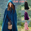 Cross border Europe and America Hooded Frenum Shawl lengthen cloak fashion woolen coat Windbreaker COSPLAY Clothes