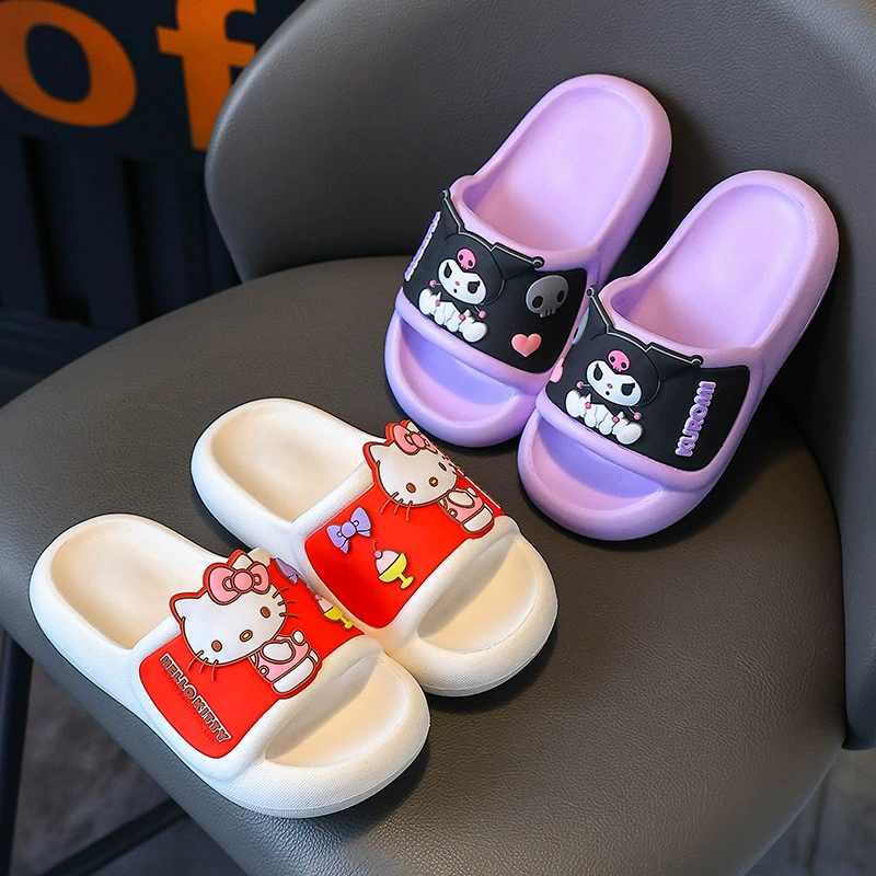 Sanrio Летние детские холодные тапочки для девочек в домашней ванной нескользящей с толстой подошвой