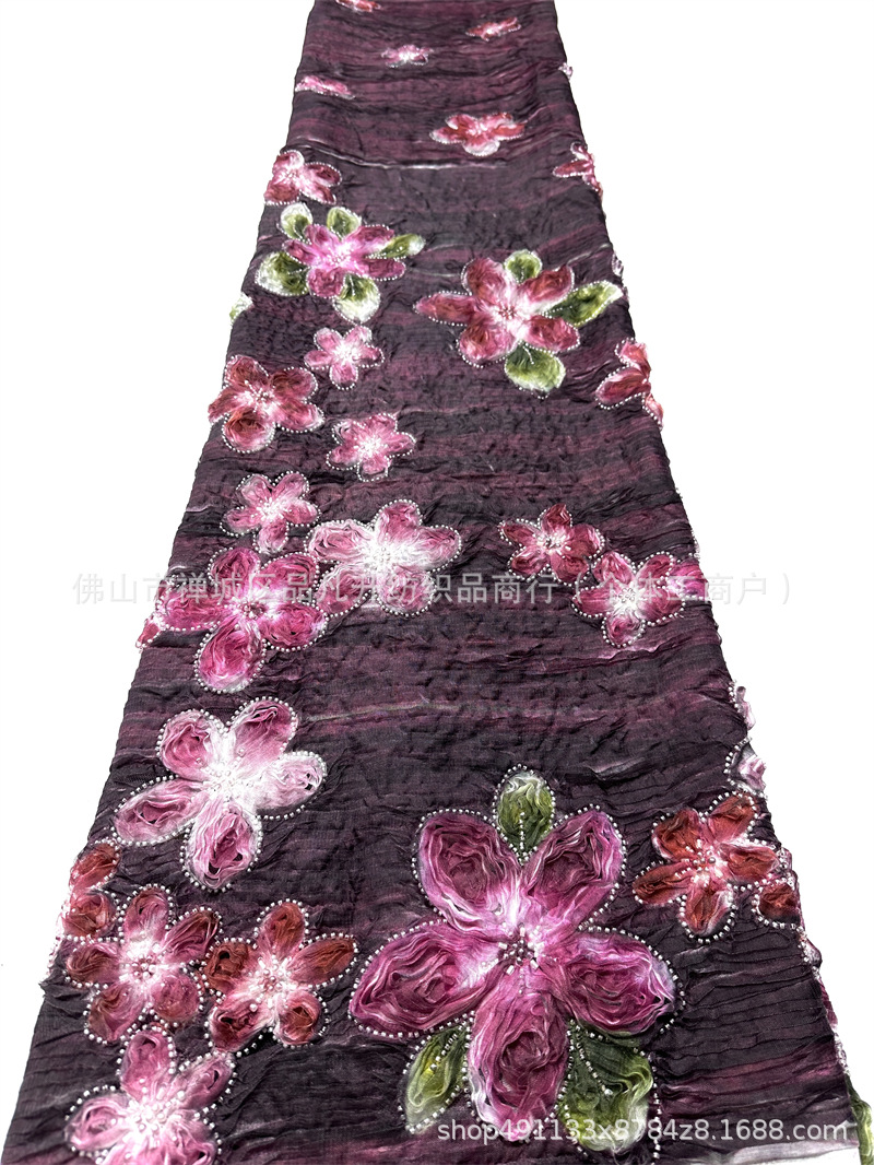 Fábrica directa bandeja bordada alta moda vestido vestido tela al por mayor transfronteriza en stock