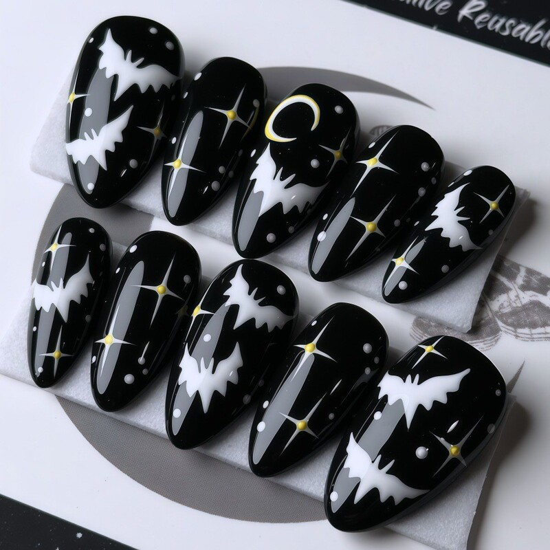 New Halloween nail stickers, self-adhesive acrylic adult fake nails factory, export foreign trade plastic nail tips New Halloween nail stickers, self-adhesive acrylic adult fake nails factory, export foreign trade plastic nail tips