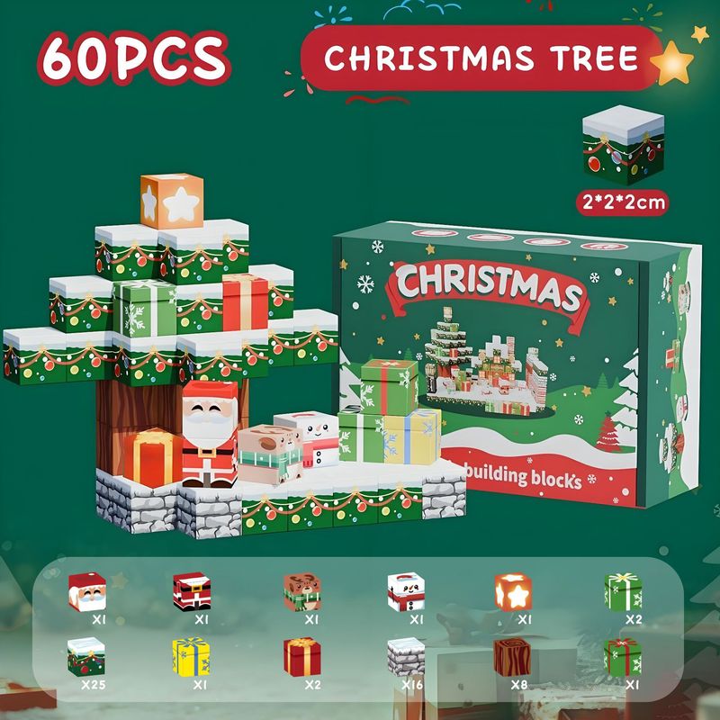 クロスボーダー Amazon My mc World 磁気ブロック クリスマス磁気ピース 子供用 DIY 磁気ビルディングブロックおもちゃ|undefined
