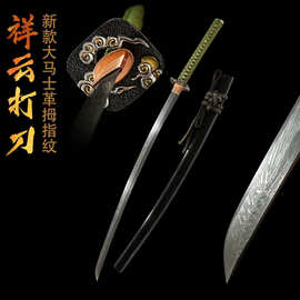 跨境批发大马士革纹日本刀长款打刀龙泉市一体长刀剑居合刀未开刃