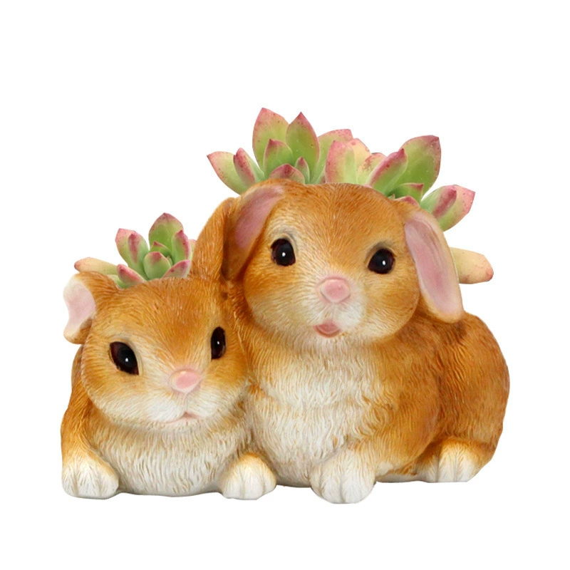 Cute realistic rabbit, flowerpot for kindergarten, decorations, micro landscape, (Physicals), new collection