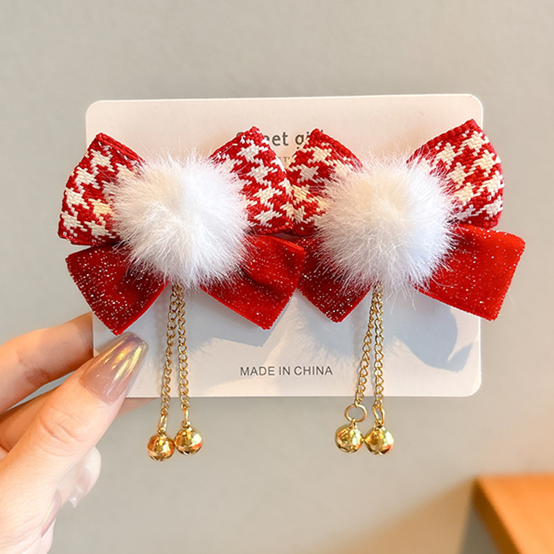 Año Nuevo accesorios para el cabello para niños arco de bordilla pinzas de cabello para niñas vestidos festivos vestidos chinos toques de cabello para niñas joyas de tarjetas de cabello