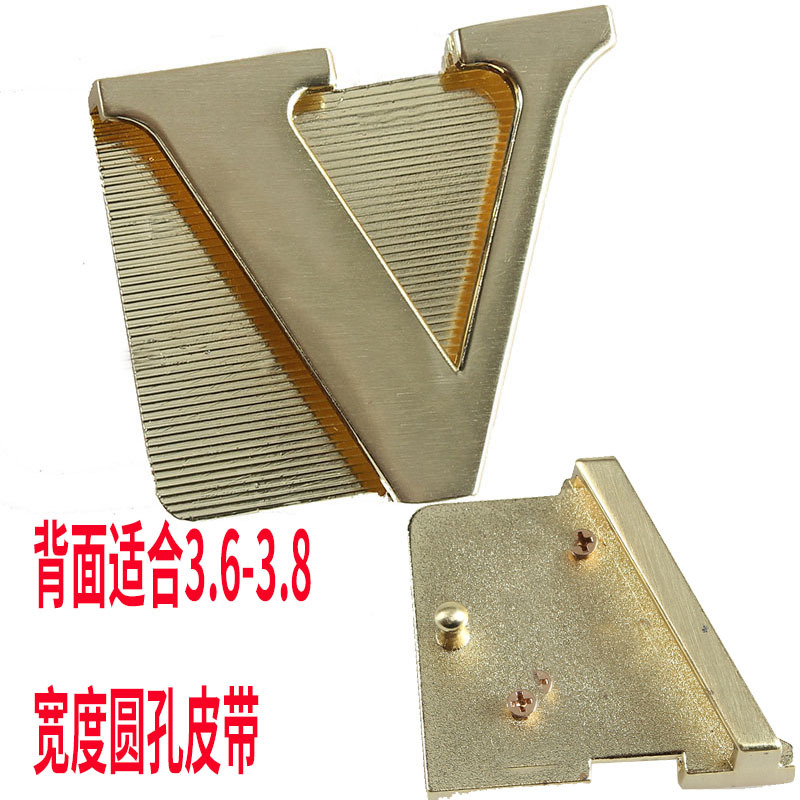 V-shaped gold buckle separate buckle