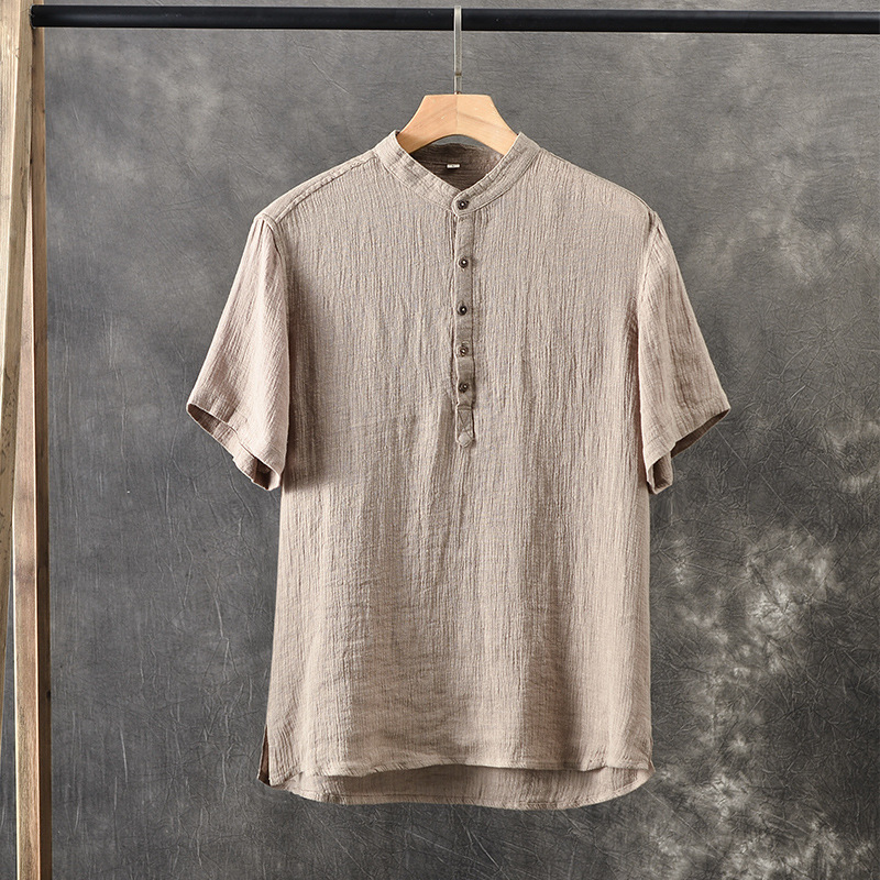 2025 New Linen Men's Casual Linen Shirt Loose and Breathable F002