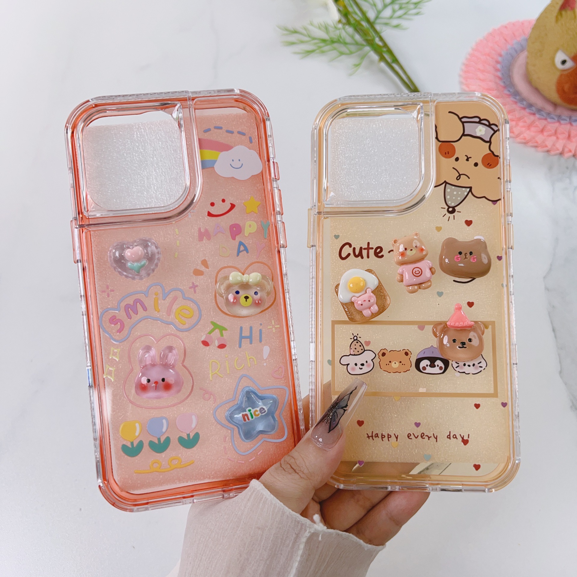 Popular Japanese and Korean Models Suitable for Zte Balde A35 Mobile Phone Case Cute Cartoon Accessories A55 Dyed Tpu Anti-Fall Case